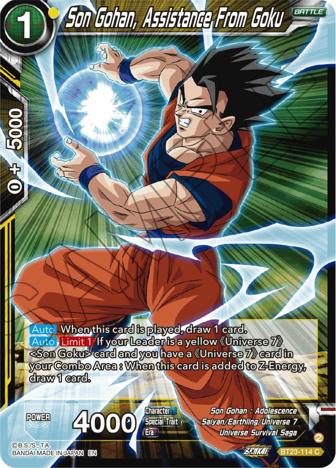 Son Gohan, Assistance From Goku (BT23-114) [Perfect Combination] | Nerdhalla Games