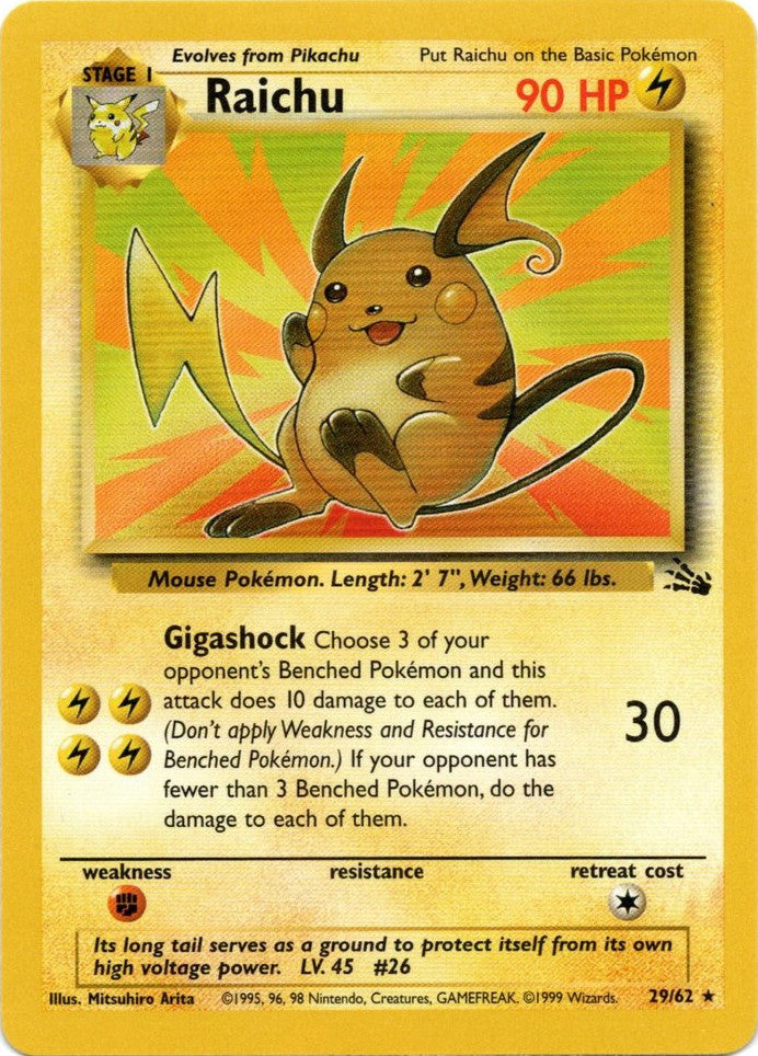 Raichu (29/62) [Fossil Unlimited] | Nerdhalla Games