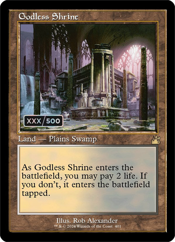 Godless Shrine (Retro) (Serialized) [Ravnica Remastered] | Nerdhalla Games