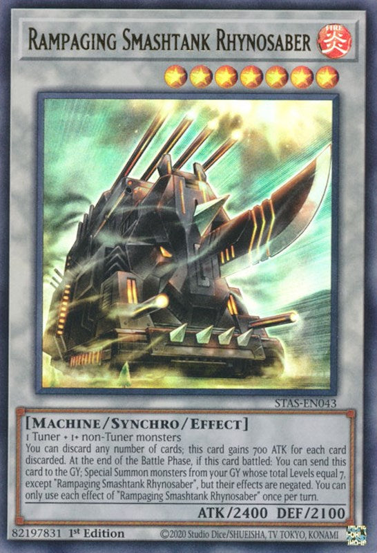 Rampaging Smashtank Rhynosaber [STAS-EN043] Ultra Rare | Nerdhalla Games