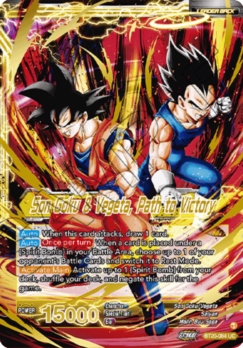 SS Vegito // Son Goku & Vegeta, Path to Victory (Giant Card) (BT20-084) [Oversized Cards] | Nerdhalla Games