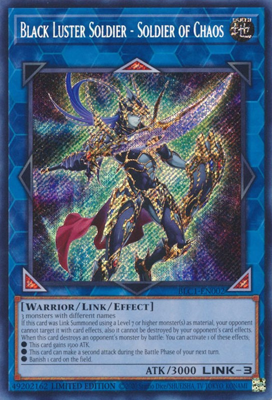 Black Luster Soldier - Soldier of Chaos [BLC1-EN002] Secret Rare | Nerdhalla Games