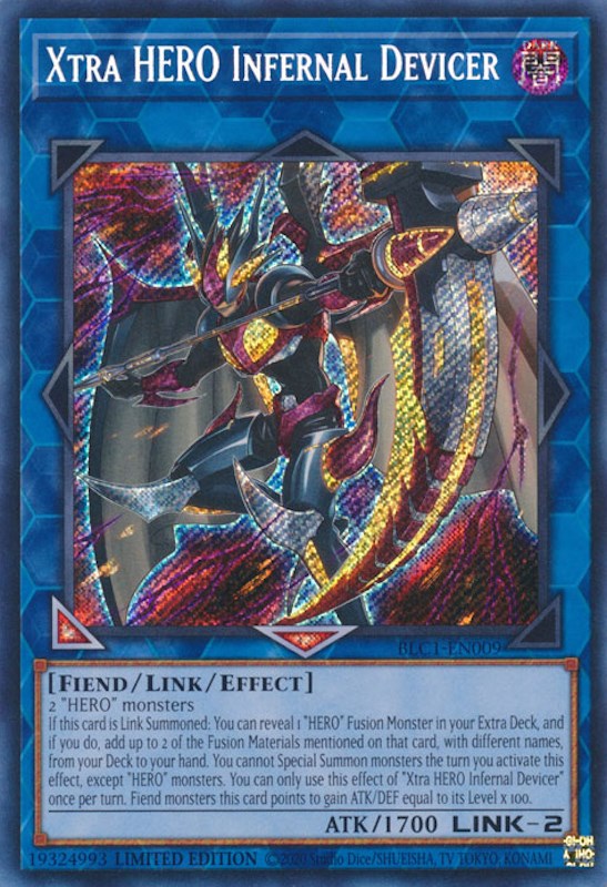 Xtra HERO Infernal Devicer [BLC1-EN009] Secret Rare | Nerdhalla Games