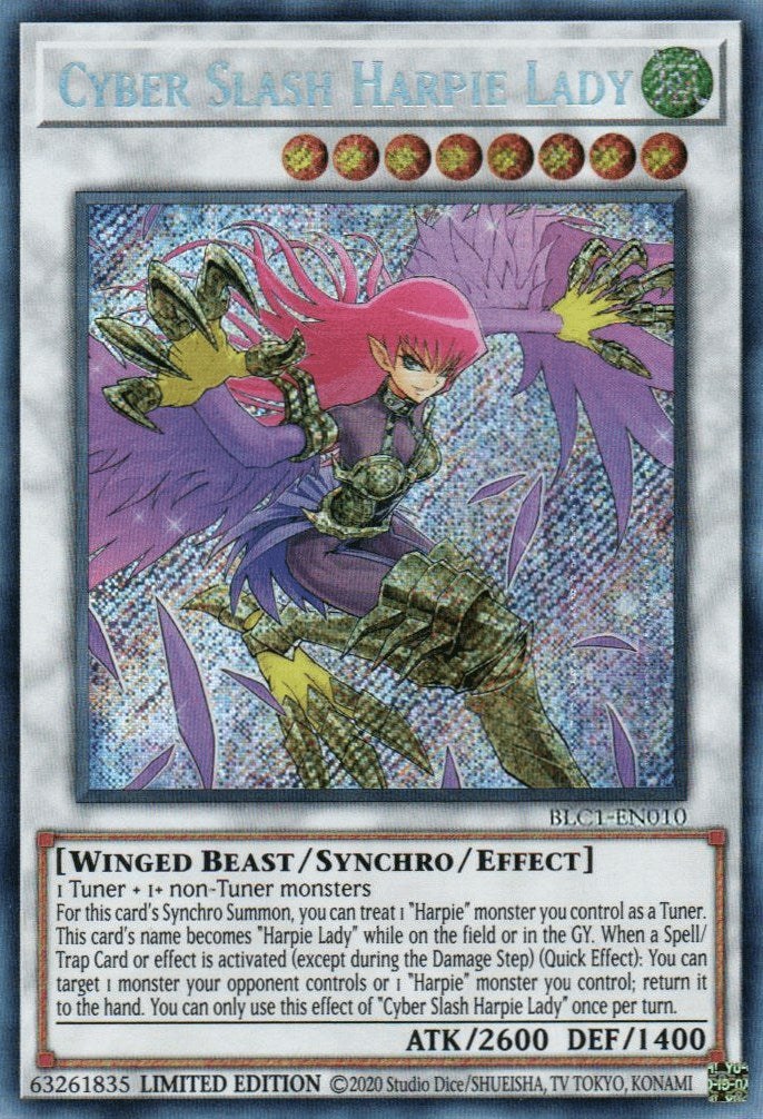 Cyber Slash Harpie Lady [BLC1-EN010] Secret Rare | Nerdhalla Games