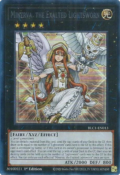 Minerva, the Exalted Lightsworn (Silver) [BLC1-EN013] Ultra Rare | Nerdhalla Games