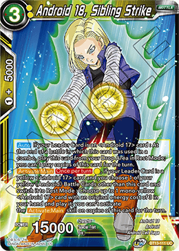 Android 18, Sibling Strike (Uncommon) [BT13-111] | Nerdhalla Games