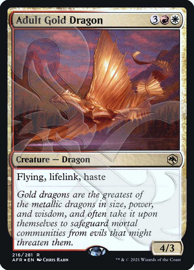 Adult Gold Dragon (Ampersand Promo) [Dungeons & Dragons: Adventures in the Forgotten Realms Promos] | Nerdhalla Games