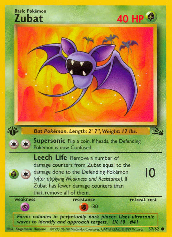 Zubat (57/62) [Fossil 1st Edition] | Nerdhalla Games