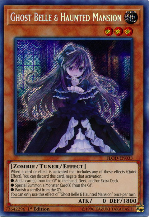 Ghost Belle & Haunted Mansion [FLOD-EN033] Secret Rare | Nerdhalla Games