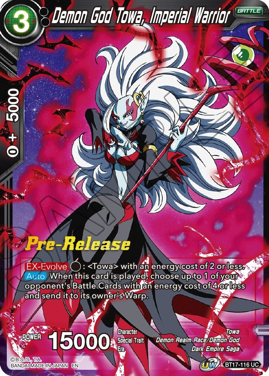 Demon God Towa, Imperial Warrior (BT17-116) [Ultimate Squad Prerelease Promos] | Nerdhalla Games