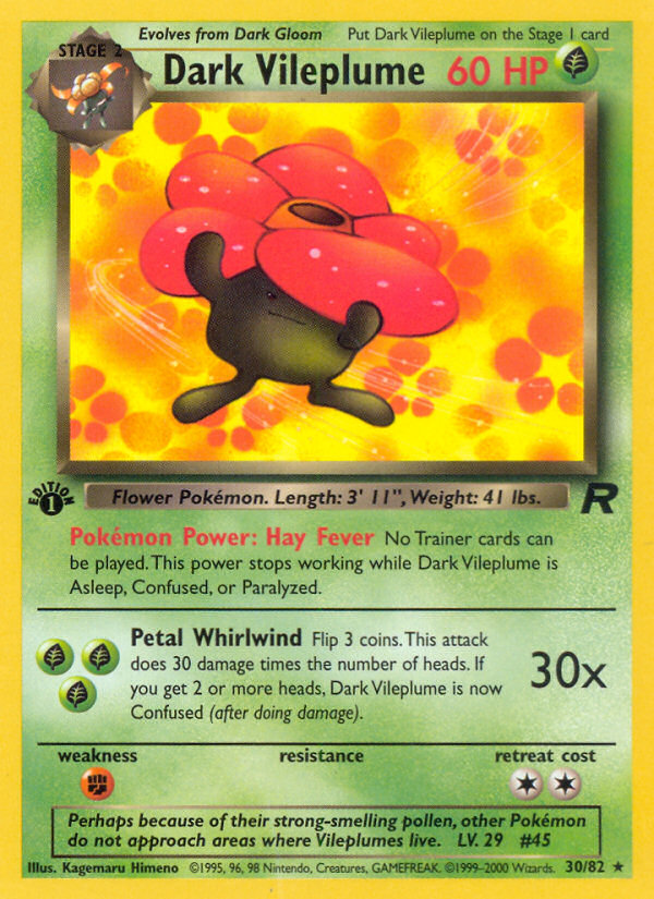 Dark Vileplume (30/82) [Team Rocket 1st Edition] | Nerdhalla Games