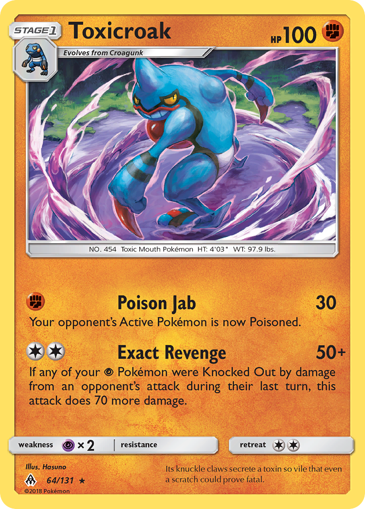 Toxicroak (64/131) [Sun & Moon: Forbidden Light] | Nerdhalla Games