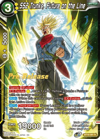 SS2 Trunks, Future on the Line (BT16-081) [Realm of the Gods Prerelease Promos] | Nerdhalla Games