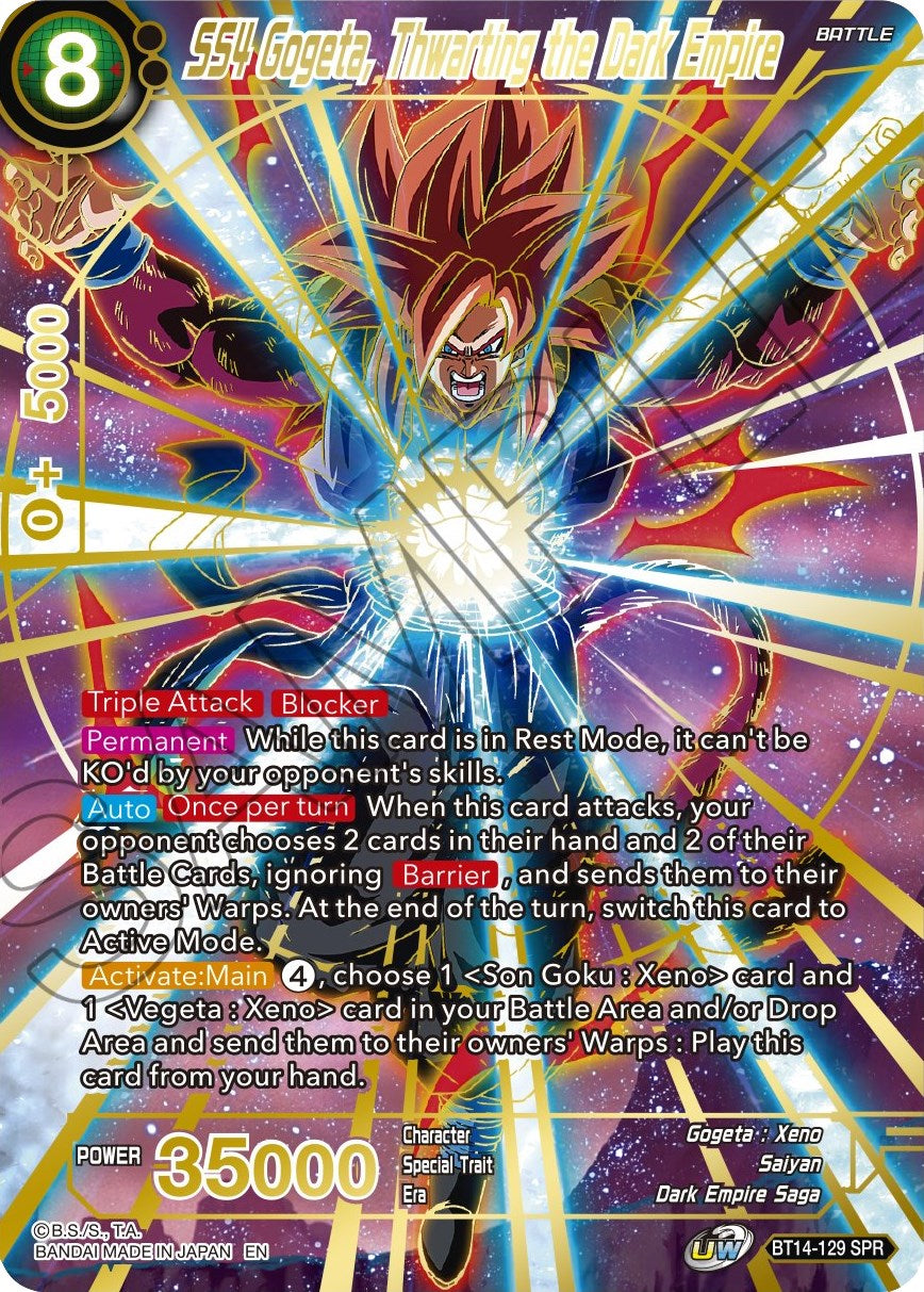 SS4 Gogeta, Thwarting the Dark Empire (SPR) (BT14-129) [Cross Spirits] | Nerdhalla Games