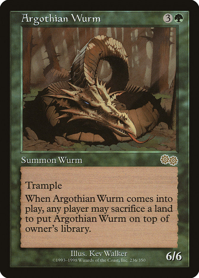 Argothian Wurm [Urza's Saga] | Nerdhalla Games