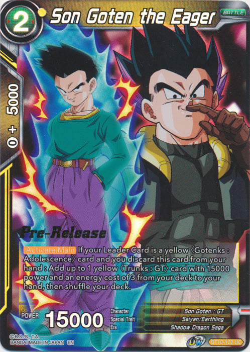 Son Goten the Eager (BT10-102) [Rise of the Unison Warrior Prerelease Promos] | Nerdhalla Games