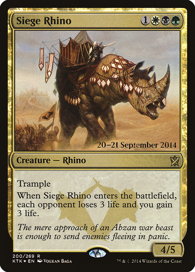 Siege Rhino  [Khans of Tarkir Prerelease Promos] | Nerdhalla Games