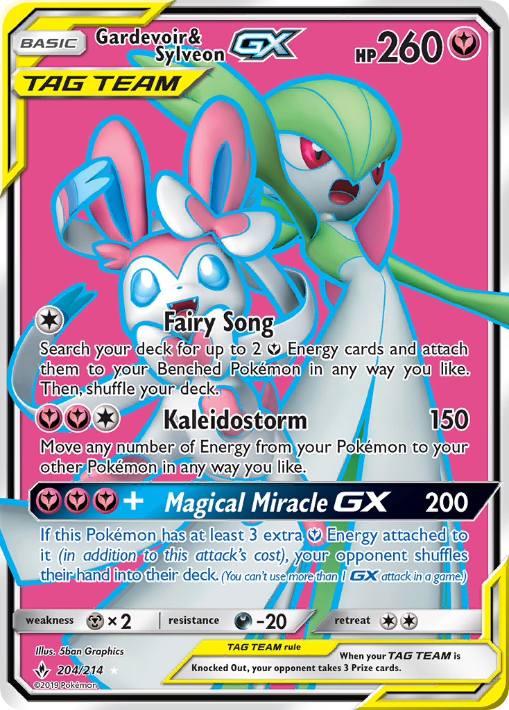 Gardevoir & Sylveon GX (204/214) [Sun & Moon: Unbroken Bonds] | Nerdhalla Games