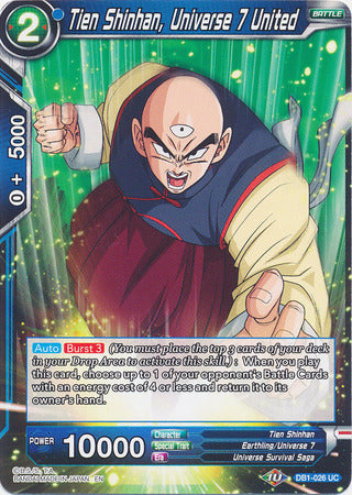 Tien Shinhan, Universe 7 United (DB1-026) [Dragon Brawl] | Nerdhalla Games