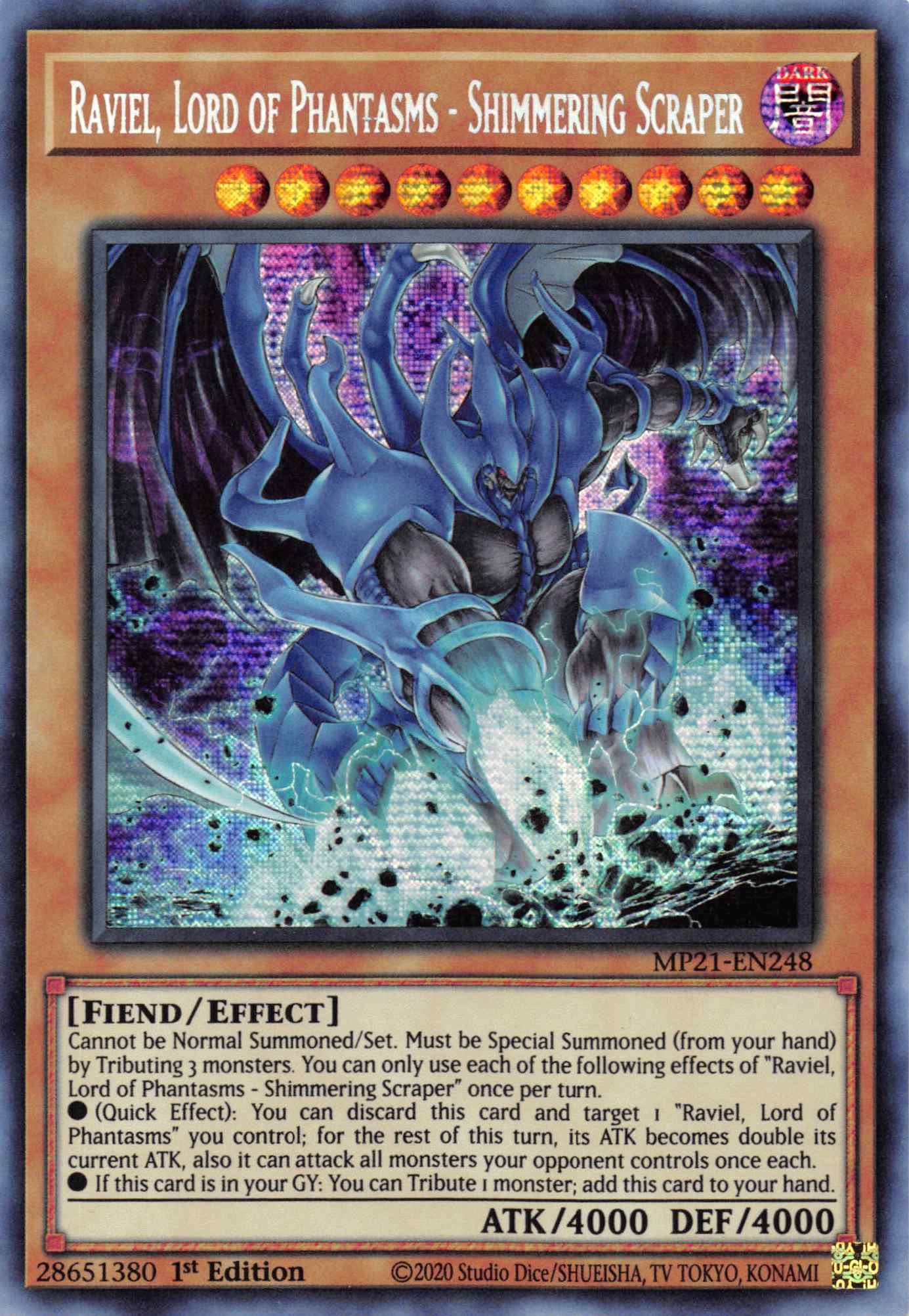 Raviel, Lord of Phantasms - Shimmering Scraper [MP21-EN248] Prismatic Secret Rare | Nerdhalla Games