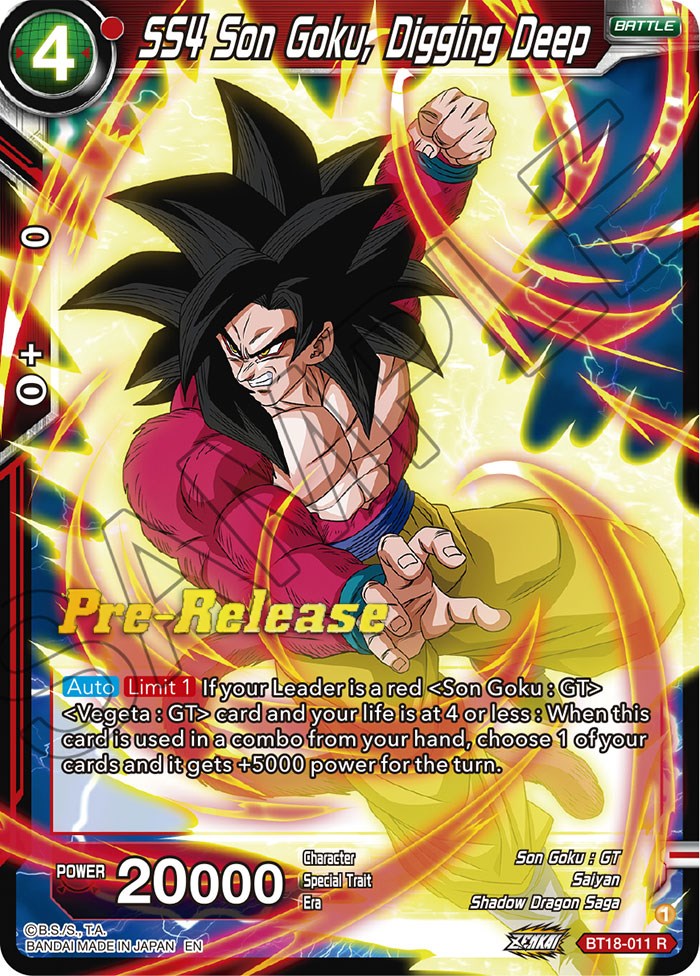 SS4 Son Goku, Digging Deep (BT18-011) [Dawn of the Z-Legends Prerelease Promos] | Nerdhalla Games