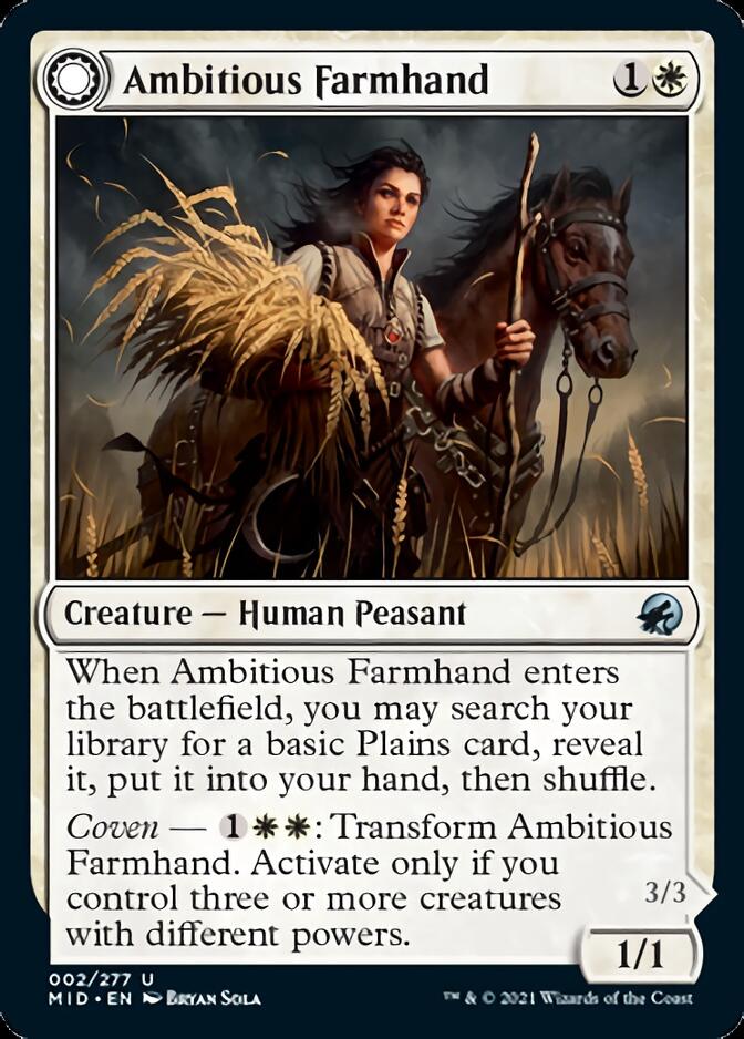 Ambitious Farmhand // Seasoned Cathar [Innistrad: Midnight Hunt] | Nerdhalla Games