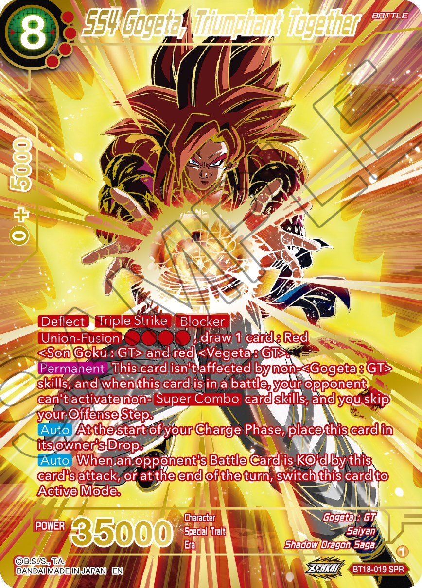 SS4 Gogeta, Triumphant Together (SPR) (BT18-019) [Dawn of the Z-Legends] | Nerdhalla Games