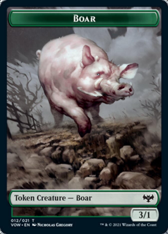 Boar Token [Innistrad: Crimson Vow Tokens] | Nerdhalla Games