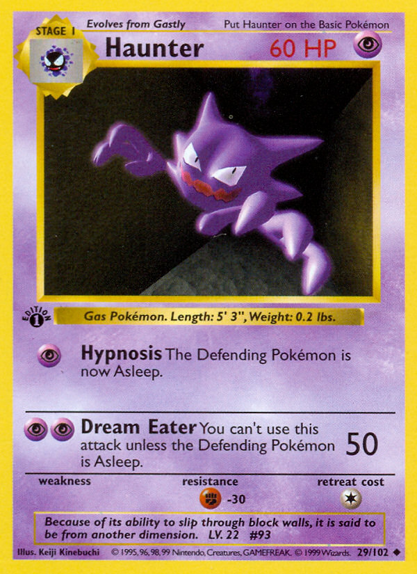 Haunter (29/102) (Shadowless) [Base Set 1st Edition] | Nerdhalla Games