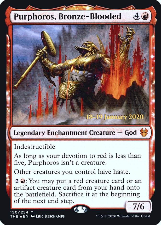 Purphoros, Bronze-Blooded [Theros Beyond Death Prerelease Promos] | Nerdhalla Games