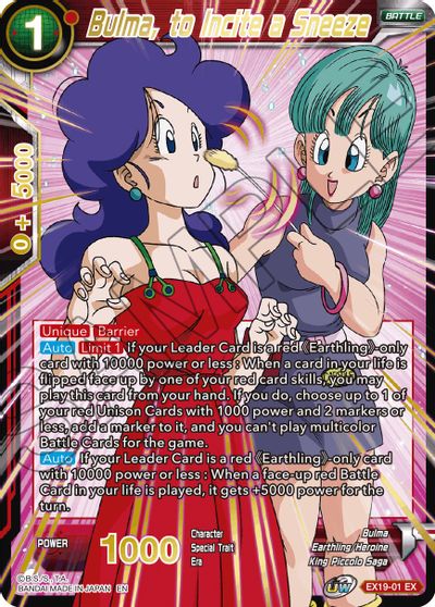 Bulma, to Incite a Sneeze [EX19-01] | Nerdhalla Games