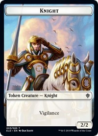 Knight // Food (17) Double-sided Token [Throne of Eldraine Tokens] | Nerdhalla Games