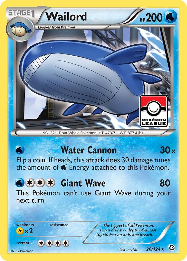 Wailord (26/124) [Black & White: Dragons Exalted] | Nerdhalla Games