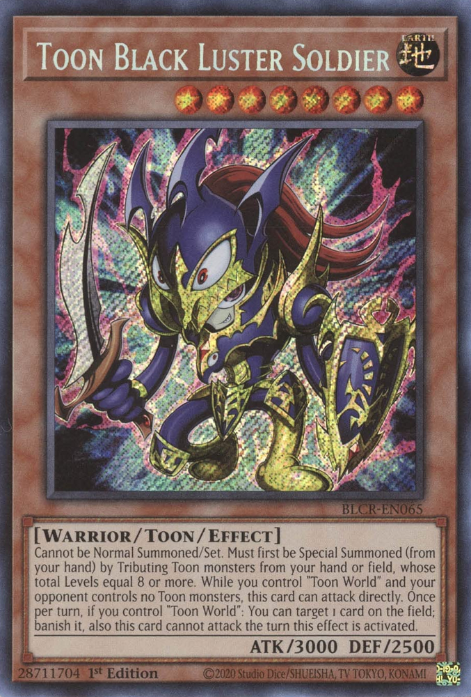 Toon Black Luster Soldier [BLCR-EN065] Secret Rare | Nerdhalla Games