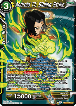 Android 17, Sibling Strike (Uncommon) [BT13-109] | Nerdhalla Games