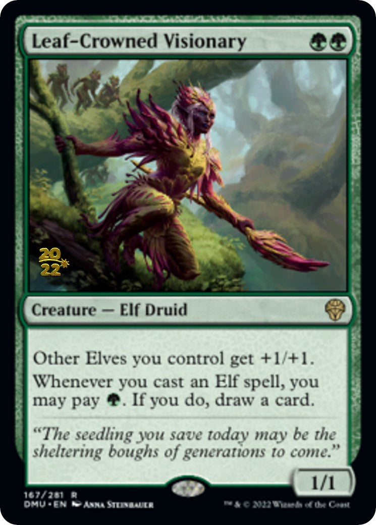 Leaf-Crowned Visionary [Dominaria United Prerelease Promos] | Nerdhalla Games