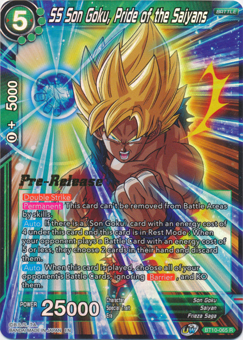 SS Son Goku, Pride of the Saiyans (BT10-065) [Rise of the Unison Warrior Prerelease Promos] | Nerdhalla Games