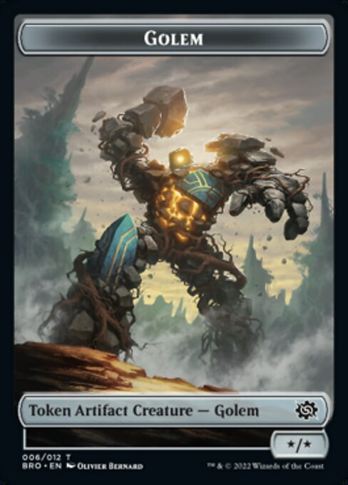 Powerstone // Golem Double-Sided Token [The Brothers' War Tokens] | Nerdhalla Games