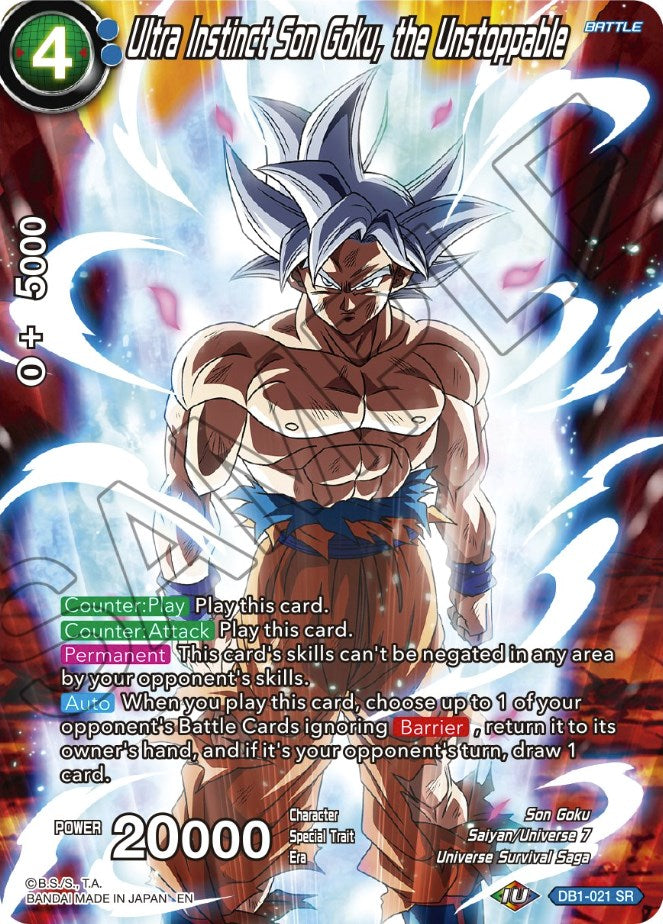 Ultra Instinct Son Goku, the Unstoppable (DB1-021) [Theme Selection: History of Son Goku] | Nerdhalla Games