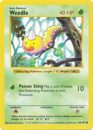 Weedle (69/102) [Base Set Shadowless Unlimited] | Nerdhalla Games