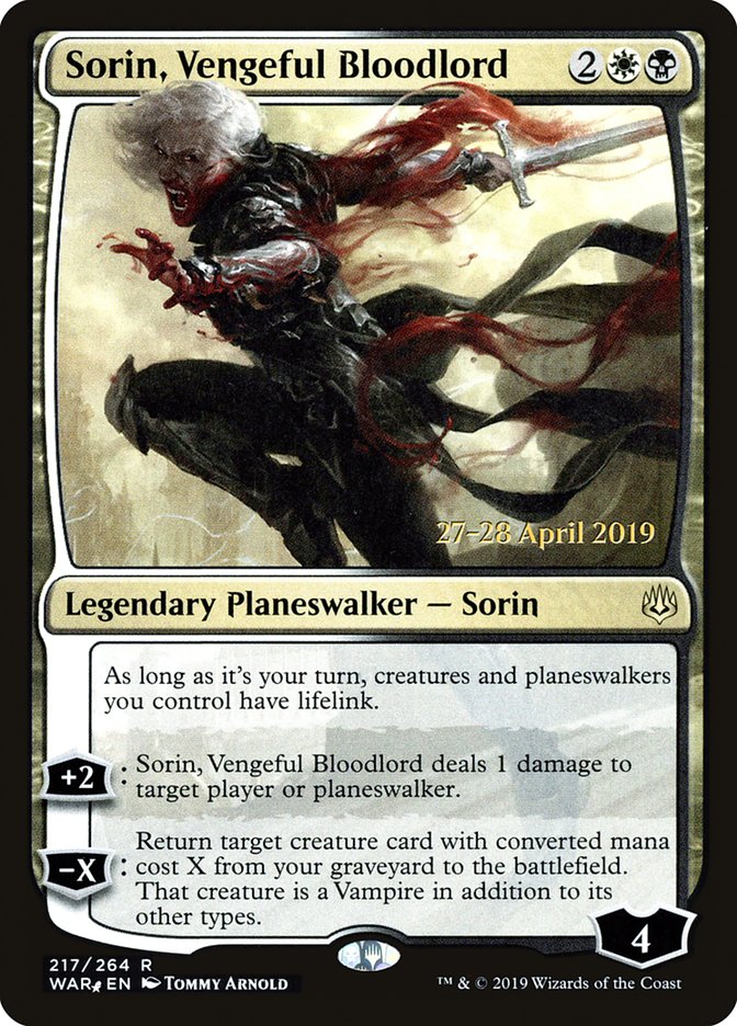 Sorin, Vengeful Bloodlord  [War of the Spark Prerelease Promos] | Nerdhalla Games