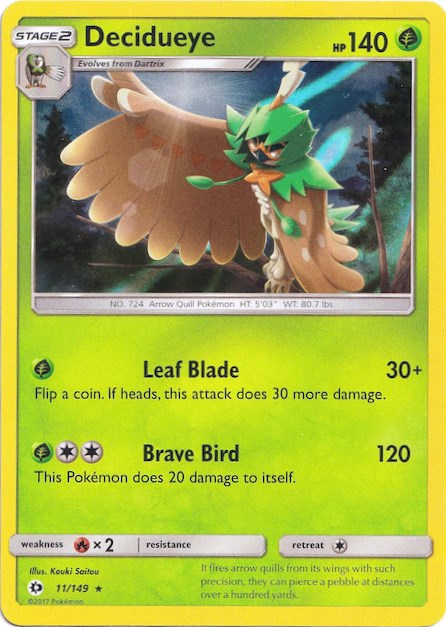 Decidueye (11/149) (Water Web Holo) [Sun & Moon: Base Set] | Nerdhalla Games