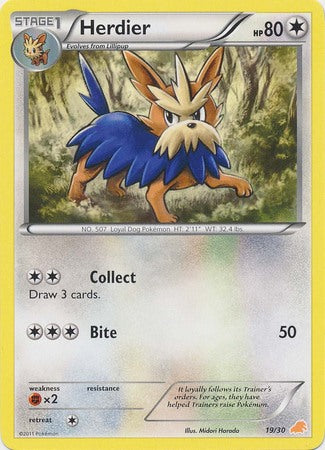 Herdier (19/30) [Black & White: Trainer Kit - Excadrill] | Nerdhalla Games