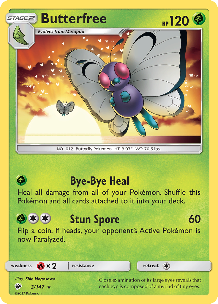 Butterfree (3/147) [Sun & Moon: Burning Shadows] | Nerdhalla Games