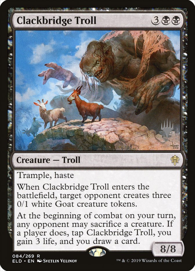 Clackbridge Troll (Promo Pack) [Throne of Eldraine Promos] | Nerdhalla Games