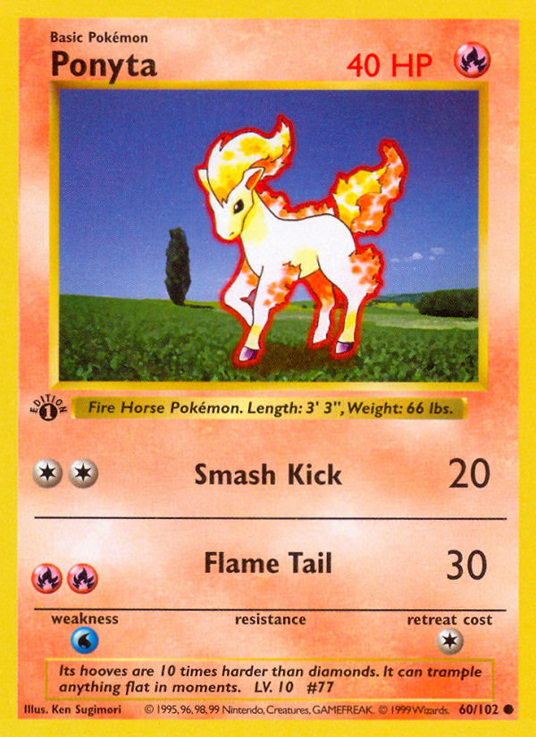 Ponyta (60/102) (Shadowless) [Base Set 1st Edition] | Nerdhalla Games