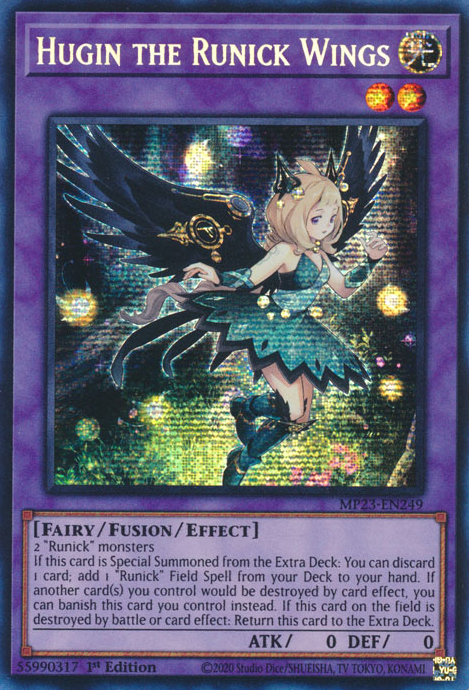 Hugin the Runick Wings [MP23-EN249] Prismatic Secret Rare | Nerdhalla Games