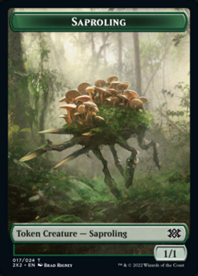 Saproling // Phyrexian Golem Double-sided Token [Double Masters 2022 Tokens] | Nerdhalla Games