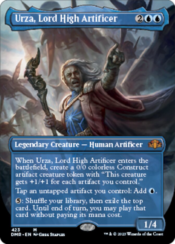 Urza, Lord High Artificer (Borderless Alternate Art) [Dominaria Remastered] | Nerdhalla Games