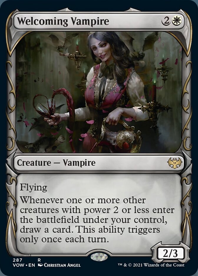 Welcoming Vampire (Showcase Fang Frame) [Innistrad: Crimson Vow] | Nerdhalla Games